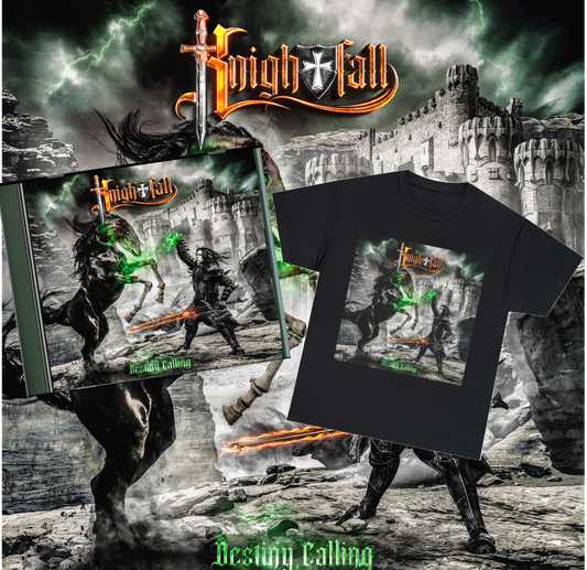 Knightfall "Destiny Calling" T-Shirt + CD (Signed) Bundle